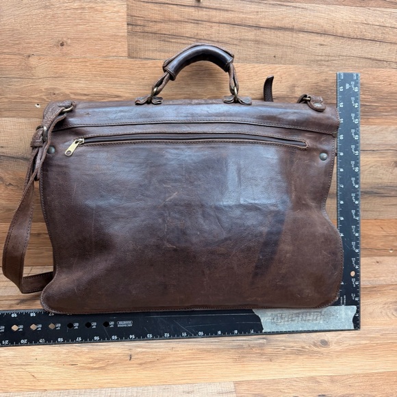 Ciola Firenze Italy Leather Day Pack Purse Brown Brown Leather Messenger Bag - Picture 5 of 10